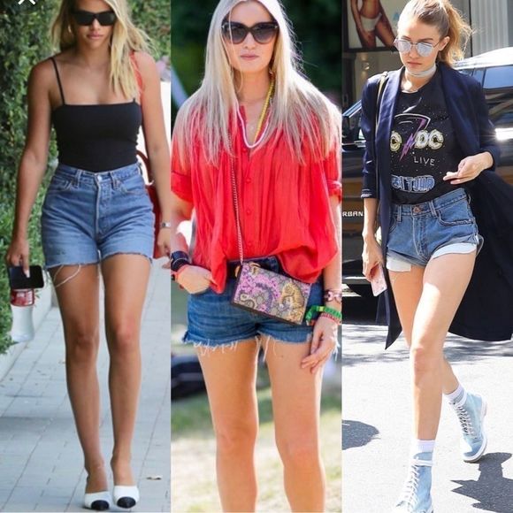 PINK Victoria’s Secret High Rise Denim Shorts NEW - Picture 5 of 7